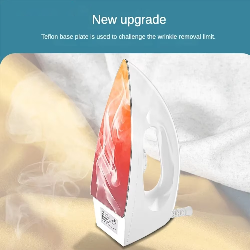 Electric Iron 1000W 5 Gear Adjustable Household Dry Ironing without Water Iron Drilling Heat Transfer for Home Travel
