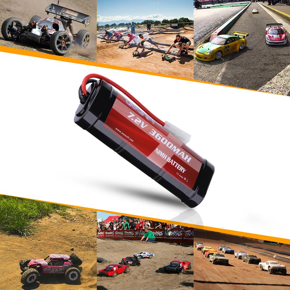 AWANFI 7.2V 3600mAh RC Car Battery Tamiya Connector High Power NiMH Battery for RC Car Truck Traxxas LOSI Associated HPI Kyosho