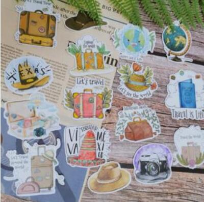 DIY scrapbooking handgeschilderde stickers plant bomen auto bus slow life album journal gelukkig planner label interieurstickers pack