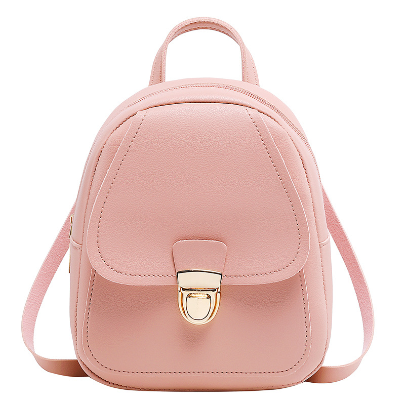 Mini Rucksack für Frauen Bagpack Schultern Kleine Rucksack knapp Geldbörse praktisch Bote Rucksack Mochila Solide: Rosa