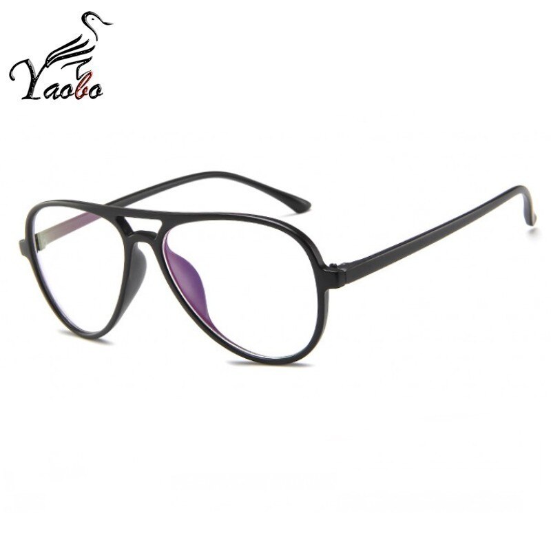 Top Transparent Aviation Glasses Frame Women Vintage Clear Frame Glasses Plastic Eyeglass Frames Female Eyewear: MATTE BLACK