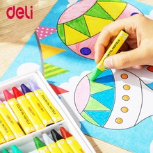 Deli 12/24/36/48 Kleuren Leuke Wax Caryon Set Voor School Kids Tekening Art Supply Kleuren pastel Krijt Beste Cadeau Pen