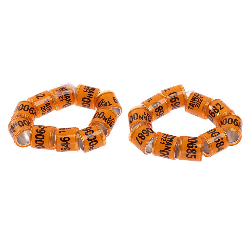 20 Stuks Multicolor Duif Voetring Met Woord Oorbellen Duurzaam Vogel Ring Duif Voetring Vogel Gereedschap: Oranje