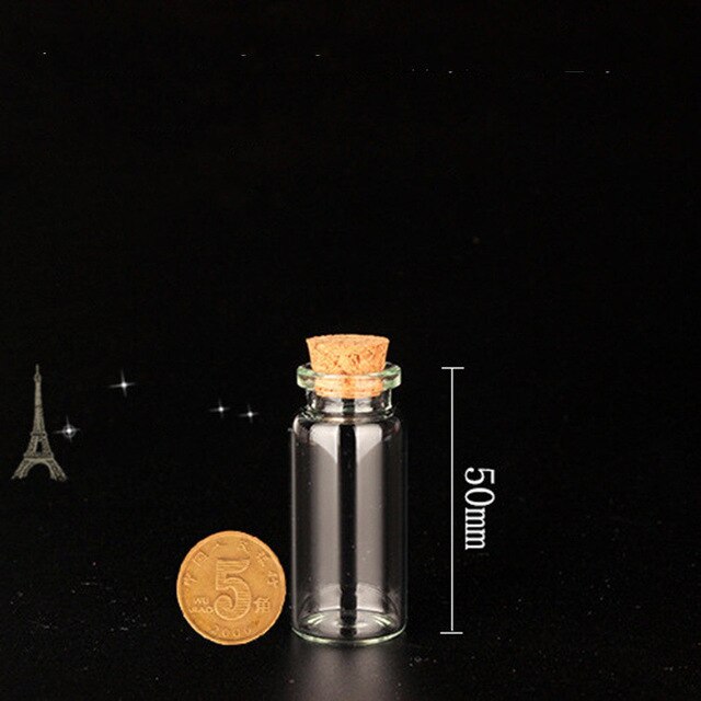 10 pièces 1-20ml petite bouteille en verre vide fantaisie souhaitant avec bouchons bouchon pour bricolage souhait Message échantillon récipient de parfum: 10ml