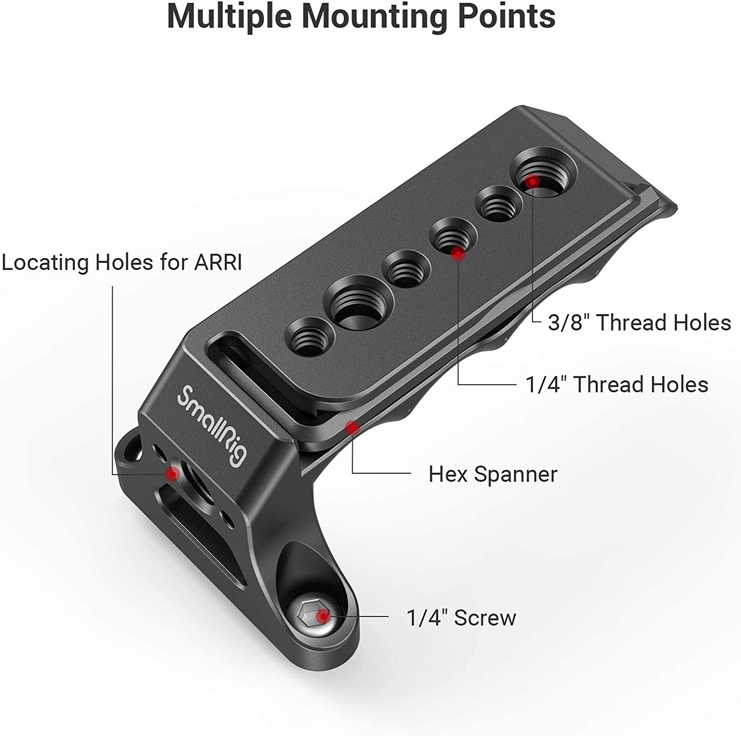 SmallRig Universal Top Handvat voor Filmische Camera Quick Release Handgreep Top Handvat Met Arri Lokaliseren Gaten-MD2393