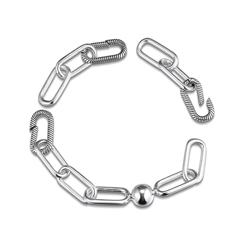 CKK Braccialetto di Collegamento ME Braccialetti Per Le Donne Degli Uomini Pulseira Feminina Masculina Pulseras Mujer Argento 925 Dei Monili Bransoletki damskie