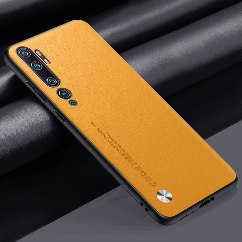 Ylellinen pu-nahkakotelo xiaomi mi note 10 pro note 10 -puhelimelle, mattapintainen silikonisuojus xiaomi mi  cc9 pro -puhelimelle: Kangas / Keltainen