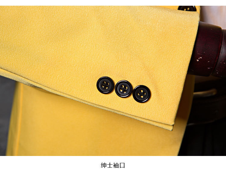 PYJTRL-Chaqueta ajustada de talla grande para hombre, traje clásico con solapa, chaqueta informal de color amarillo, diseños de Blazer, ropa de escenario para cantantes