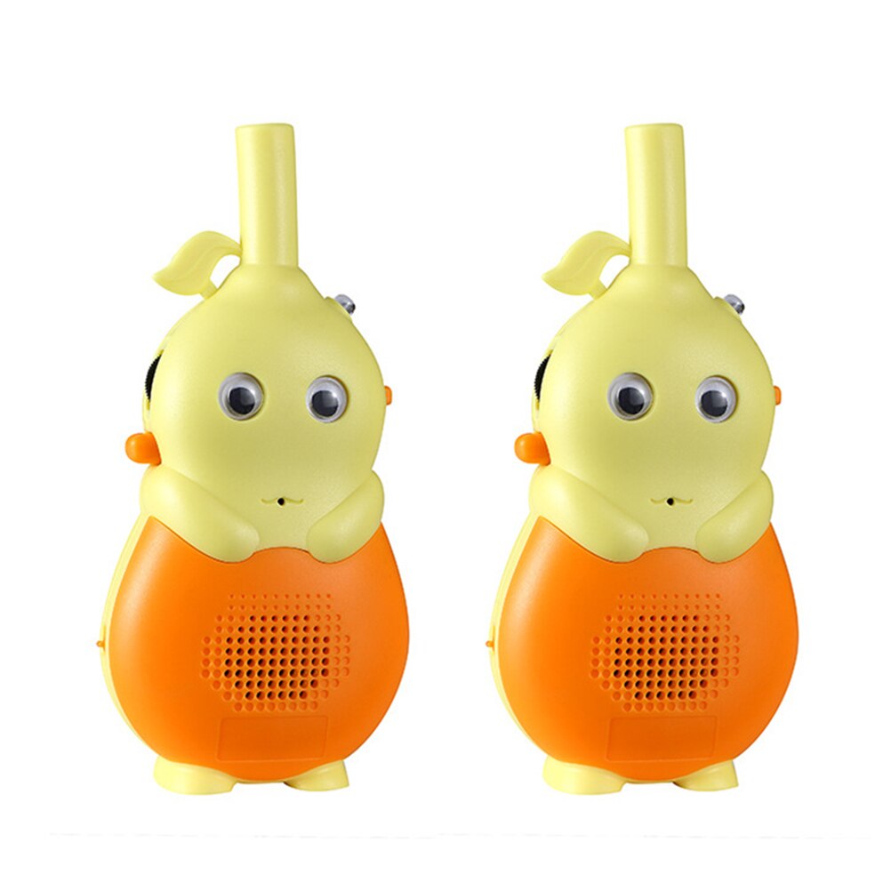 2 st/set barn walkie talkie barn tecknade mini leksaker för barn barn presentbärbara tvåvägs transceiver lanyards för utomhusbruk: Orange eu-kontakt