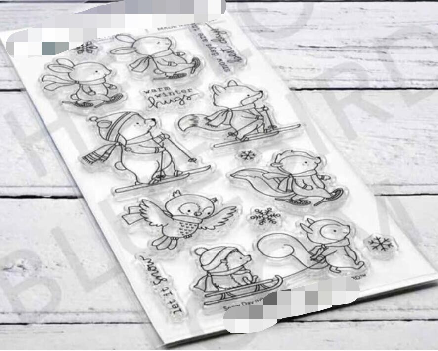 Små djur genomskinlig klar silikonstämpel/sigill för gör-det-själv scrapbooking/fotoalbum dekorativ klar stämpel  a5014: 3 11 x 20cm