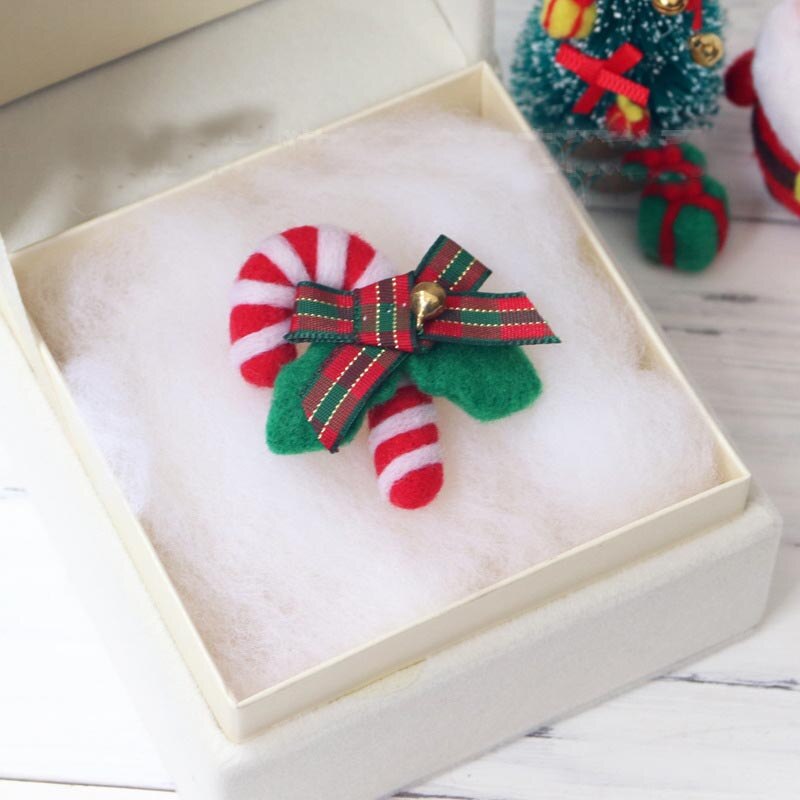 1Set Berry guirnalda broche lana manualidad de fieltro DIY sin terminar pinchado conjunto kit para manualidades para Material de la aguja bolsa de paquete de Lollipop muleta