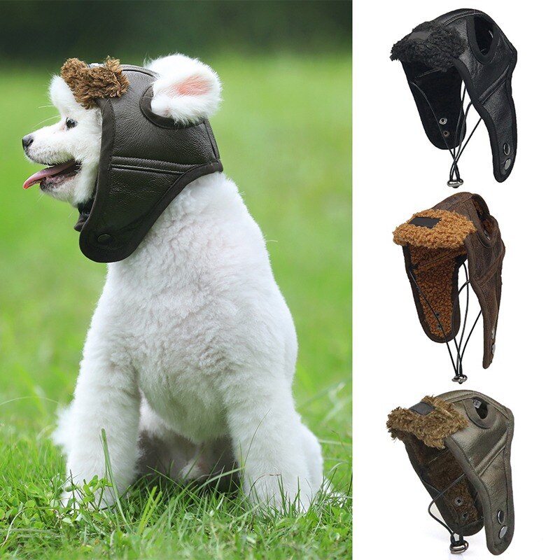 Difraz para perro pour petit chien | Chapeau d'hiver en cuir PU, en cachemire, pour chiot, joli et confortable, pour petit chien zh1