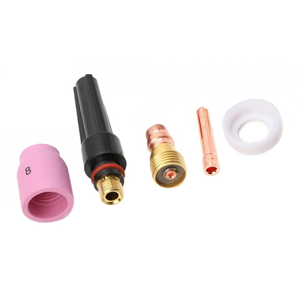 5x Tig Welding Torch Stubby Cup Gas Collet Body Lens Kit For Tig WP 17 18 26