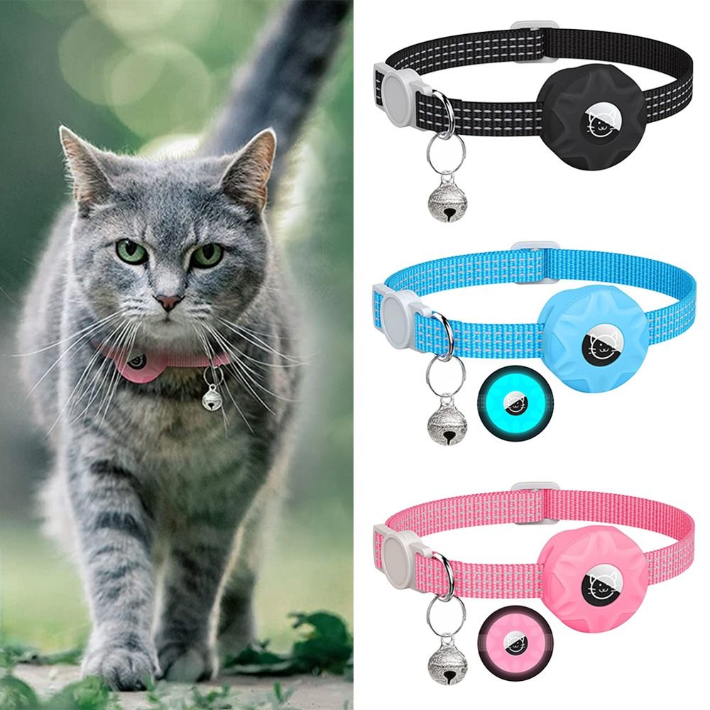 Katt med gps för airtag-tillbehör, anti-förlorade halsband för apple airtags-hållare, spårningsbox, husdjurshalsband