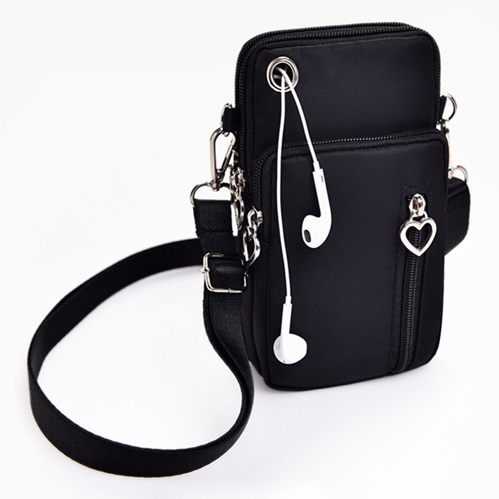 Mini Cross-Body Tas Met Mobiele Telefoon Voor Vrouwen Met Hoofdtelefoon Kabel Jack Modieuze Hip Hop Stijl 1 stuk