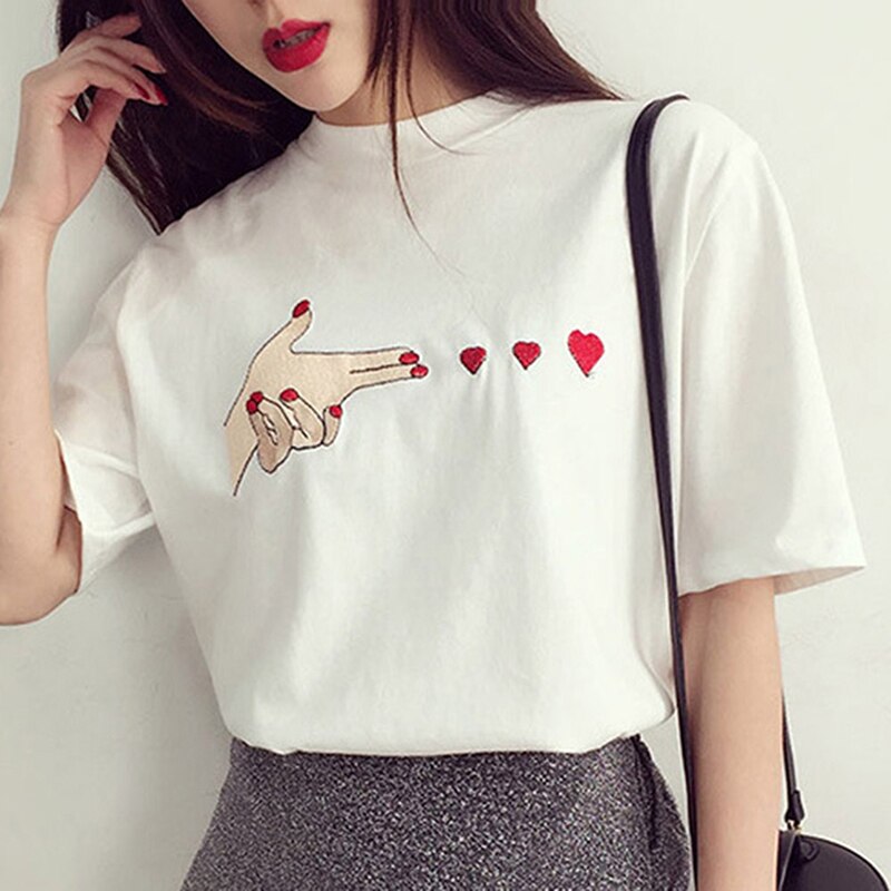 Kvinder sports skjorte finger hjerte fitness t-shirts sommer toppe t-shirts korte ærmer o-hals løbetræning træning øvelse t-shirt