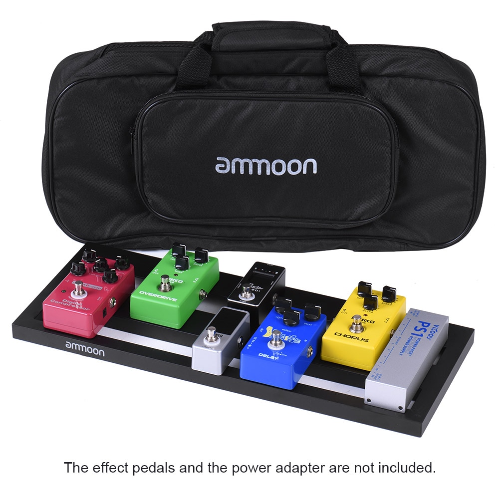Ammoon DB-2 Portable guitare pédale conseil en alliage d'aluminium avec sac de transport bandes sangles guitare effet pédale pour accessoires de guitare