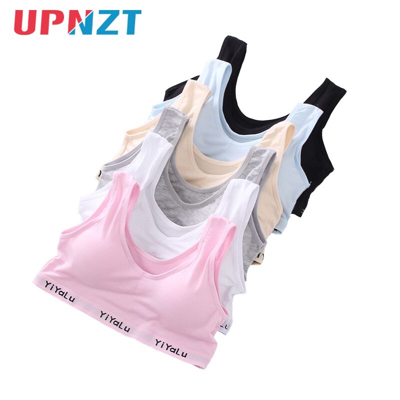 Fille formation lin doux Brassiere Sport fille soutiens-gorge pour ado filles lettre enfants Topic pour adolescents gilet