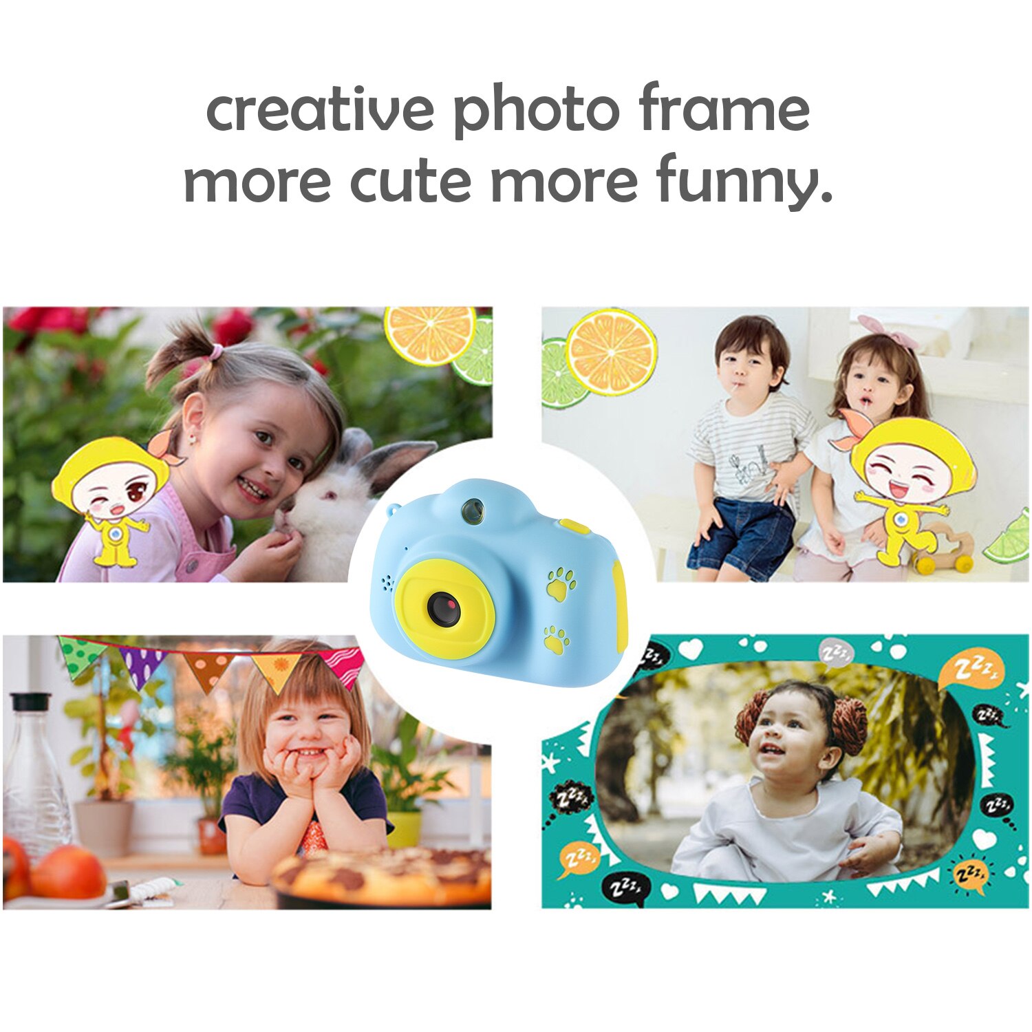 Enfants dessin animé Mini HD appareil Photo numérique multifonction caméscope rechargeable électronique Photo vidéo jouet avec photographie de carte mémoire
