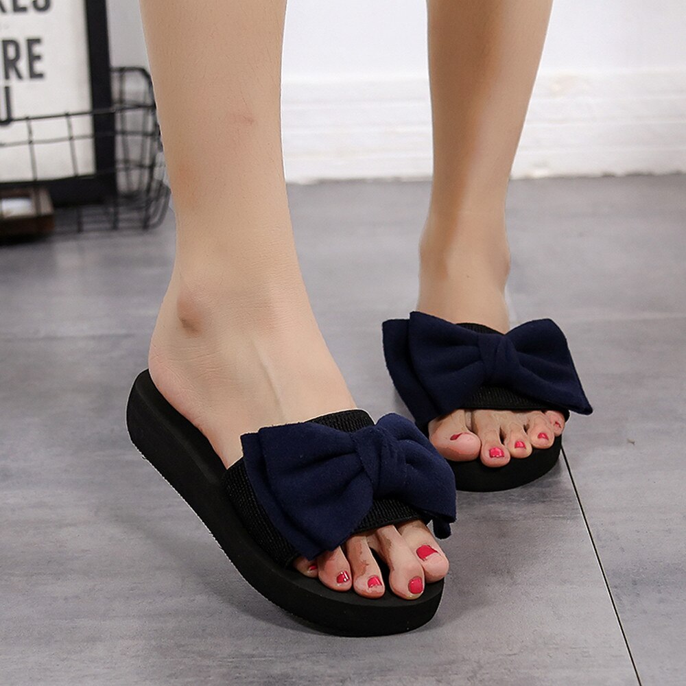 Vrouwen Boog Zomer Sandalen Slipper Indoor Outdoor Flip-Flops Strand Schoenen Mode Vrouwelijke Casual Bloem Slipper