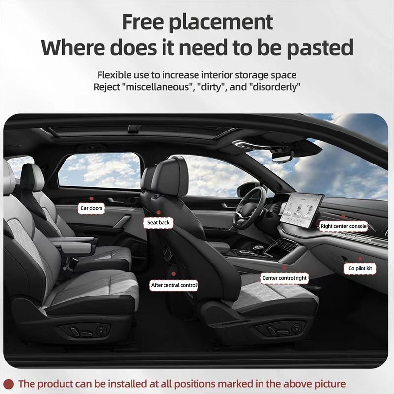 Poche de rangement auto-adhésive pour voiture, sac de rangement collant, siège arrière de porte, Kit de rangement, boîte suspendue pour téléphone, sac à main, carte