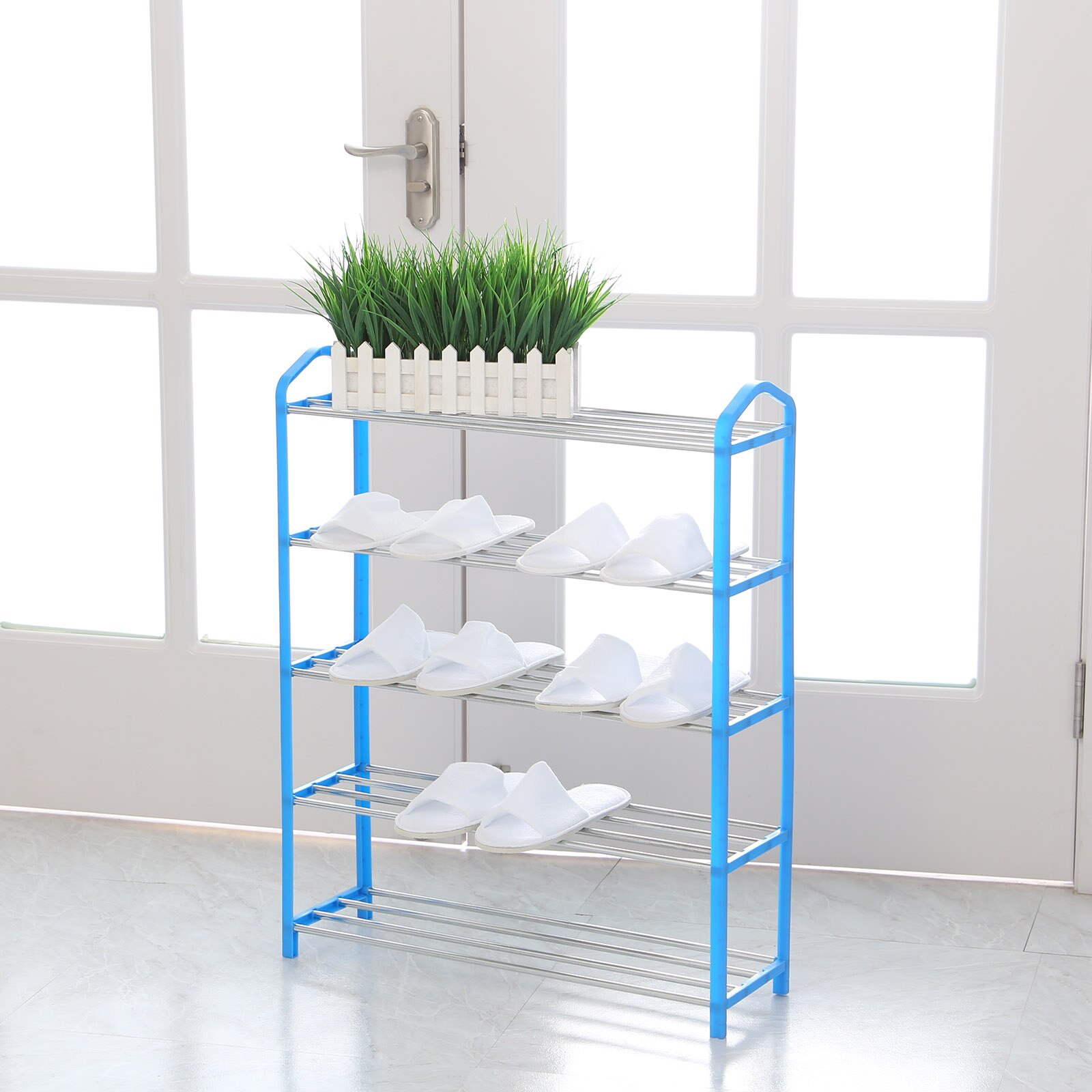 3/4/5 Tiers Modern Shoe Rack Shoe Hanger Solid Room Organizer Multi-layer Shoes Shelf Multi-functional Bedroom Storage Household