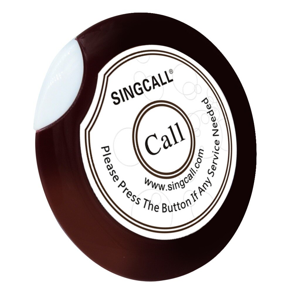 SINGCALL Wireless Service Calling Button,Ultrathin Single Call Button for Cafe, Restaurant APE700 White