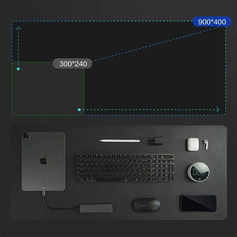 XIAOMI Mijia Office Mouse Pad Double Layer Solid Color Leather Cork Gaming Desk Dirt Resistant Large Waterproof For Mouse Pad