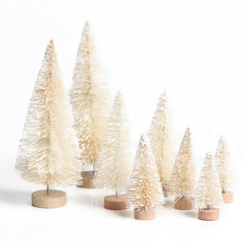 8 stk lille juletræssæt års mini juletræ lille fyrretræ desktop mini juledekoration & festartikler: B