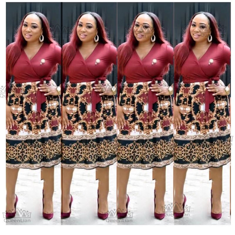 Dashiki Afrikaanse Jurken Voor Vrouwen Traditionele Print Kleding Lange Mouwen Voor Vrouwen (ZC06 #)