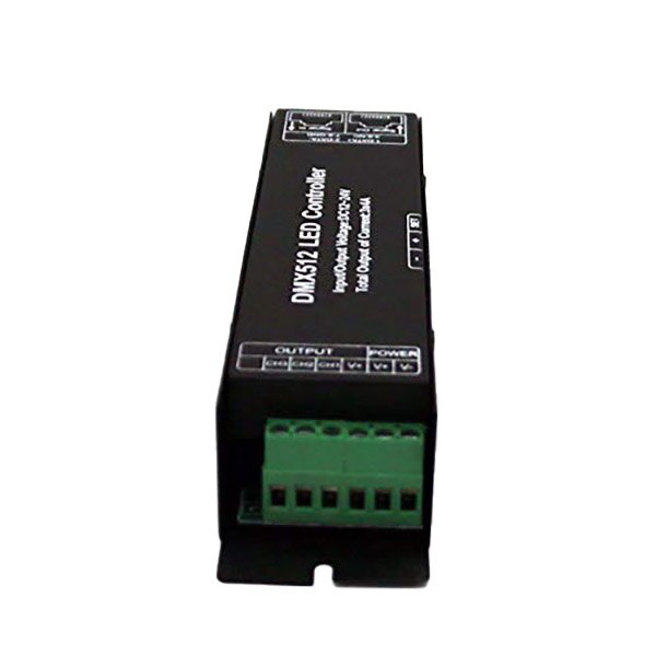 Controlador Led Dmx con pantalla Digital Dmx512 controlador decodificador atenuador 24V Dc 12 3X4A para tira Led Rgb luces (3 canales)