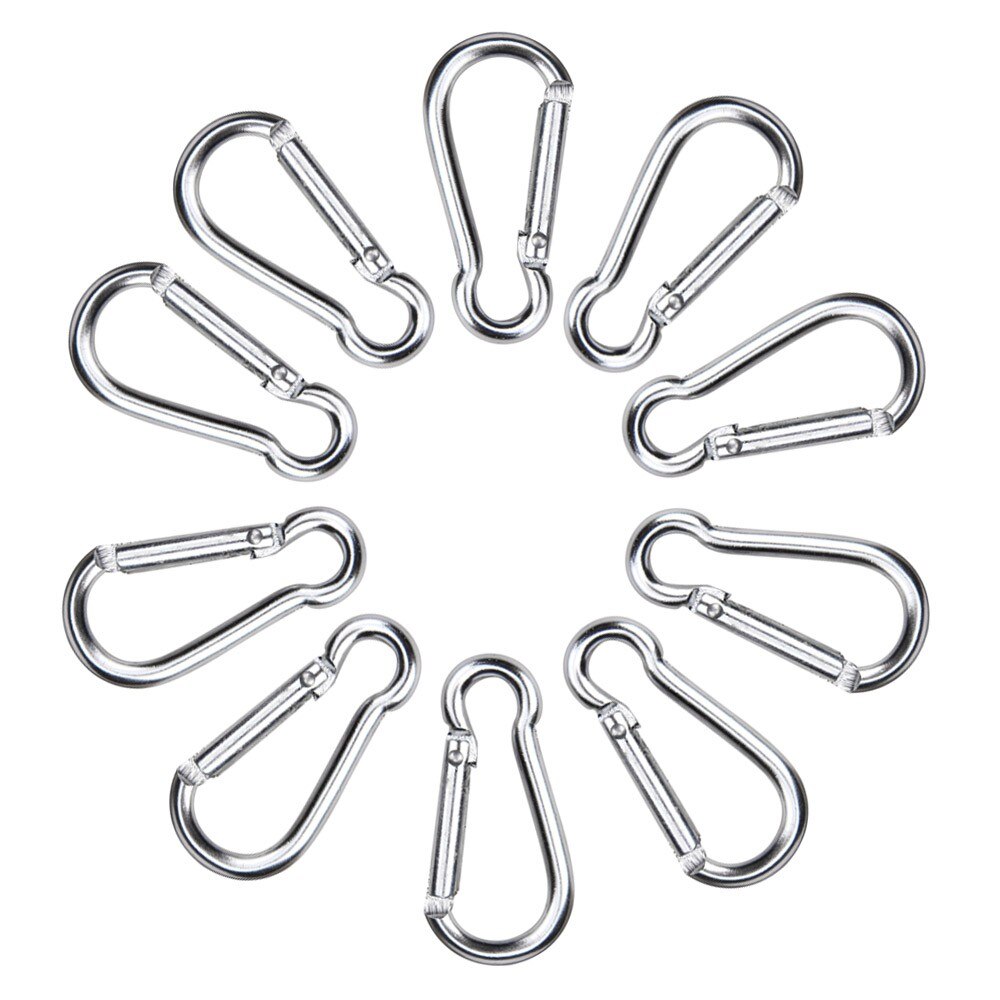 Klimmen Karabijnhaak 10 Stuks Aluminium D Carabiner Spring Snap Clip Haken Sleutelhanger Klimmen: F