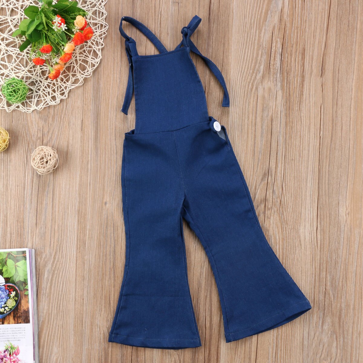 Mono vaquero para niñas pequeñas, ropa sin mangas, con espalda descubierta, 1-6T