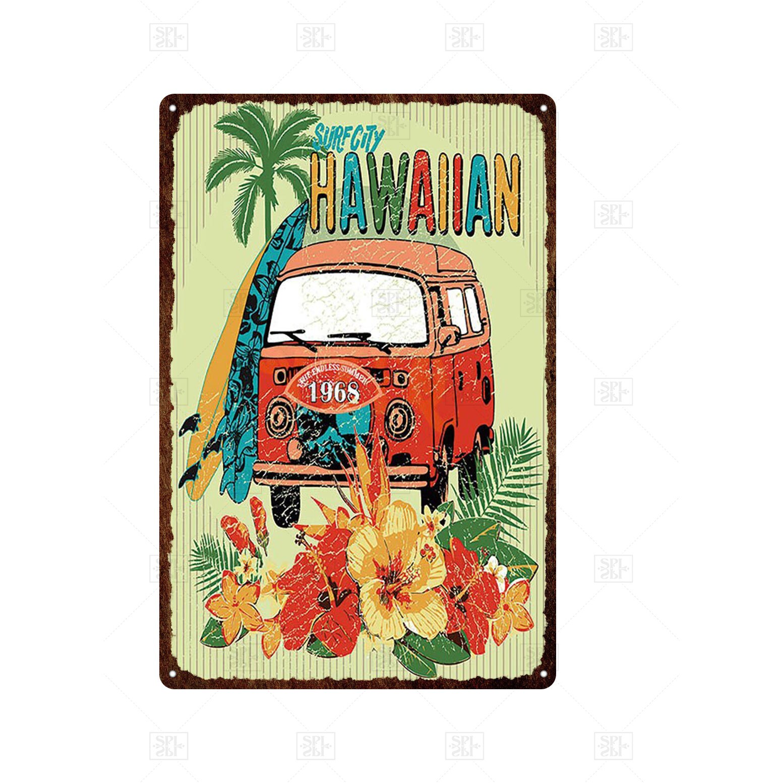 Tiki Bar Wall Decor Metal Sign Plaque Metal Summer Tiki Sign Metal Plate for Tiki Bar Beach Bar Decorative Iron Painting: TH3854