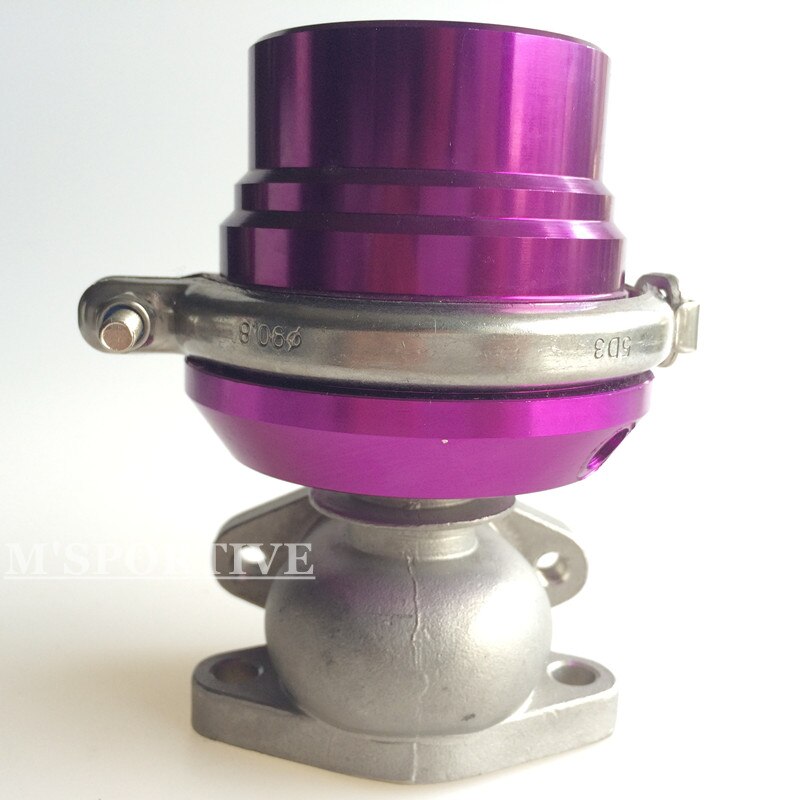 M'SPORTIVE-EXTERNAL 38MM TURBO MANIFOLD V-BAND Purple WASTEGATE EXHAUST+8 PSI SPRING Purple