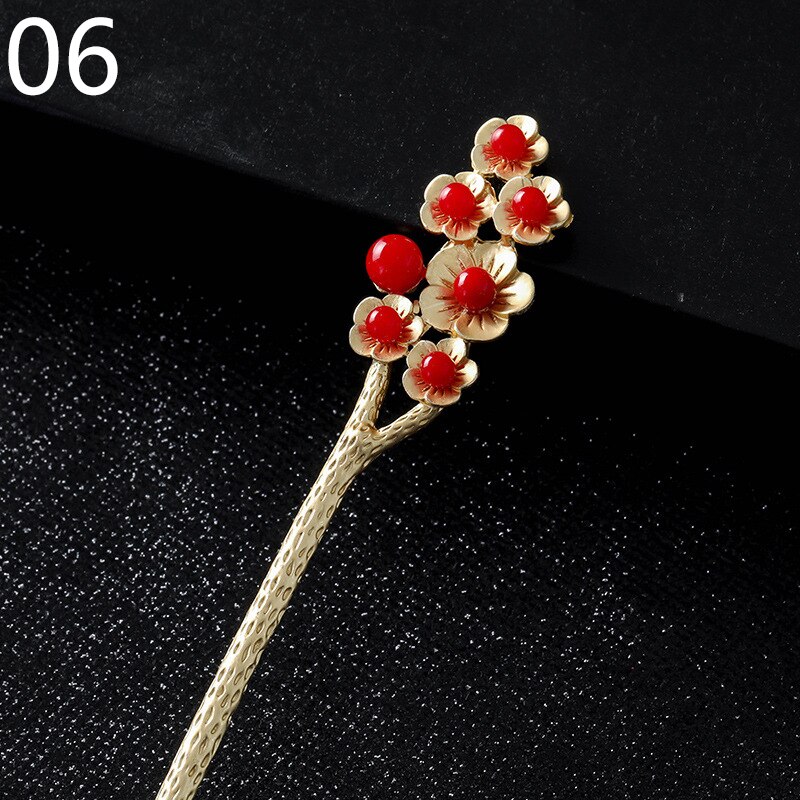 Women Banquet Party Hair Pin Accessories Best Jewelry Vintage Hair Stick Chinese Style Simulated Pearls Hairpin: 06