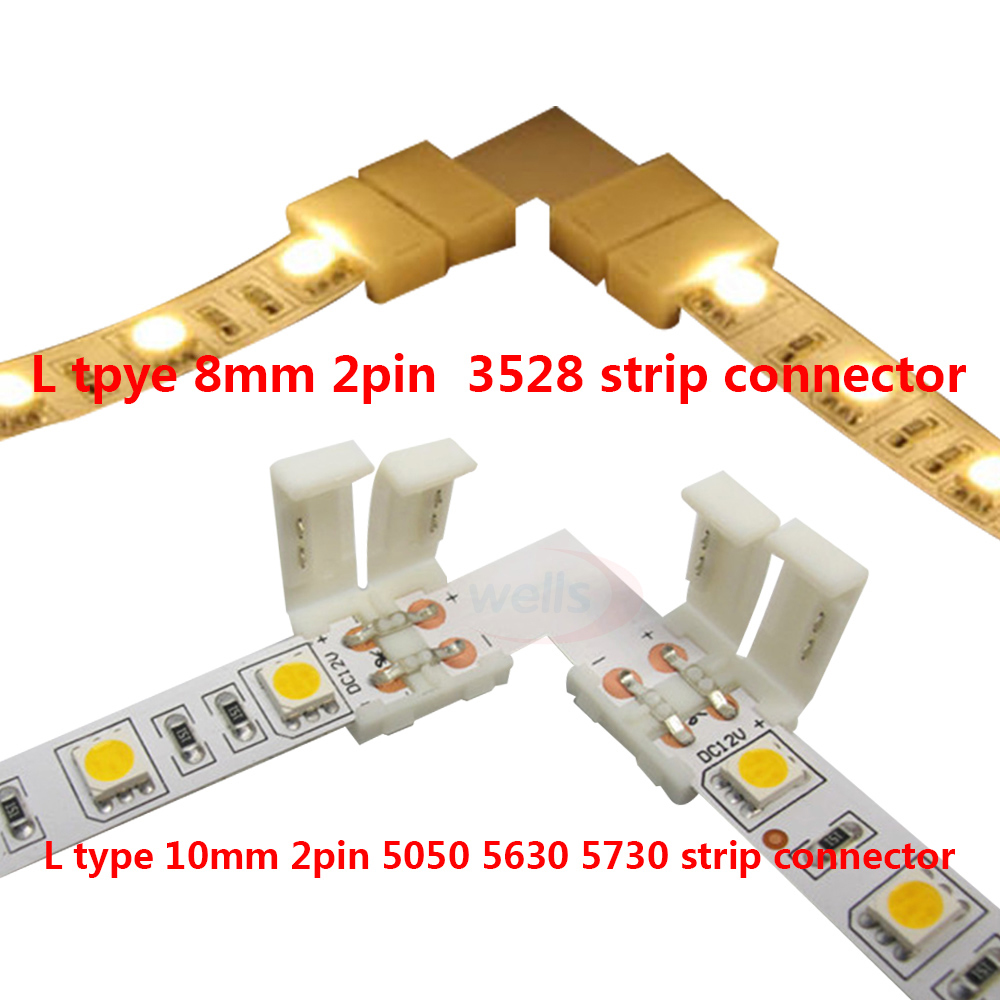 10 stk 2 pin 3 pin 4 pin 5 pin 6 pin l form led stik til tilslutning af hjørne retvinklet rgb rgbw rgbww 2811 2812 5050 led strip