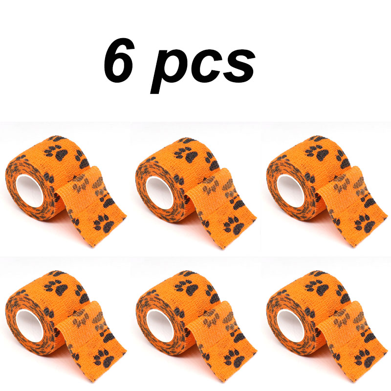 6 pcs Pet Puppys Anti Dirt Tool for Going Out Leggings Self Adhesive Bandages for Walking Dogs Feet Wrapping Protective Bandages: Gold