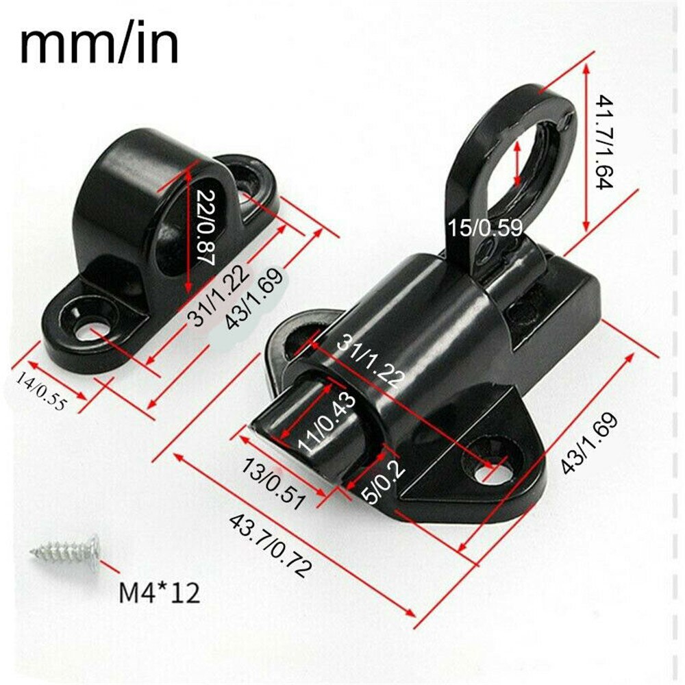 Aluminum Alloy Door Latch Lock Window Gate Security Pull Ring For Home Hardware Gate Safety Door Bolt Latch Lock Sliding Lock