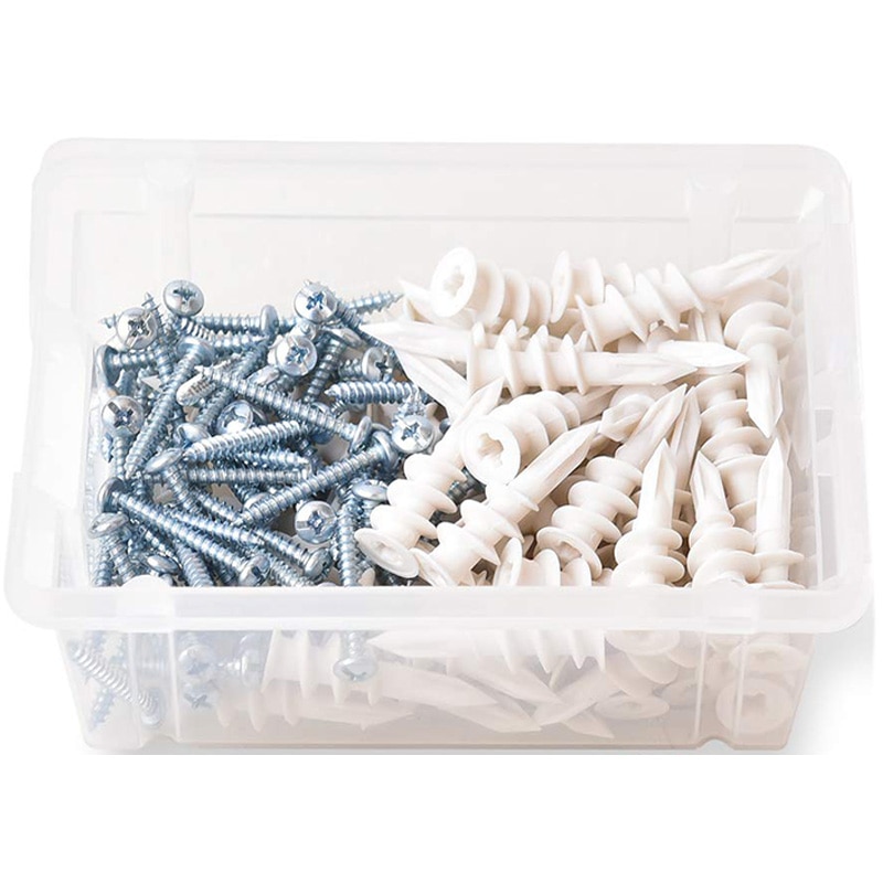 Plastic Self Drilling Drywall Anchors with Screws Kit, 65 Set Hollow Wall Anchors Set