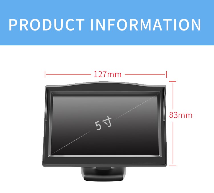 720P Ahd Auto Monitor Lcd-scherm Rear View Met High Definition Beeld Systeem