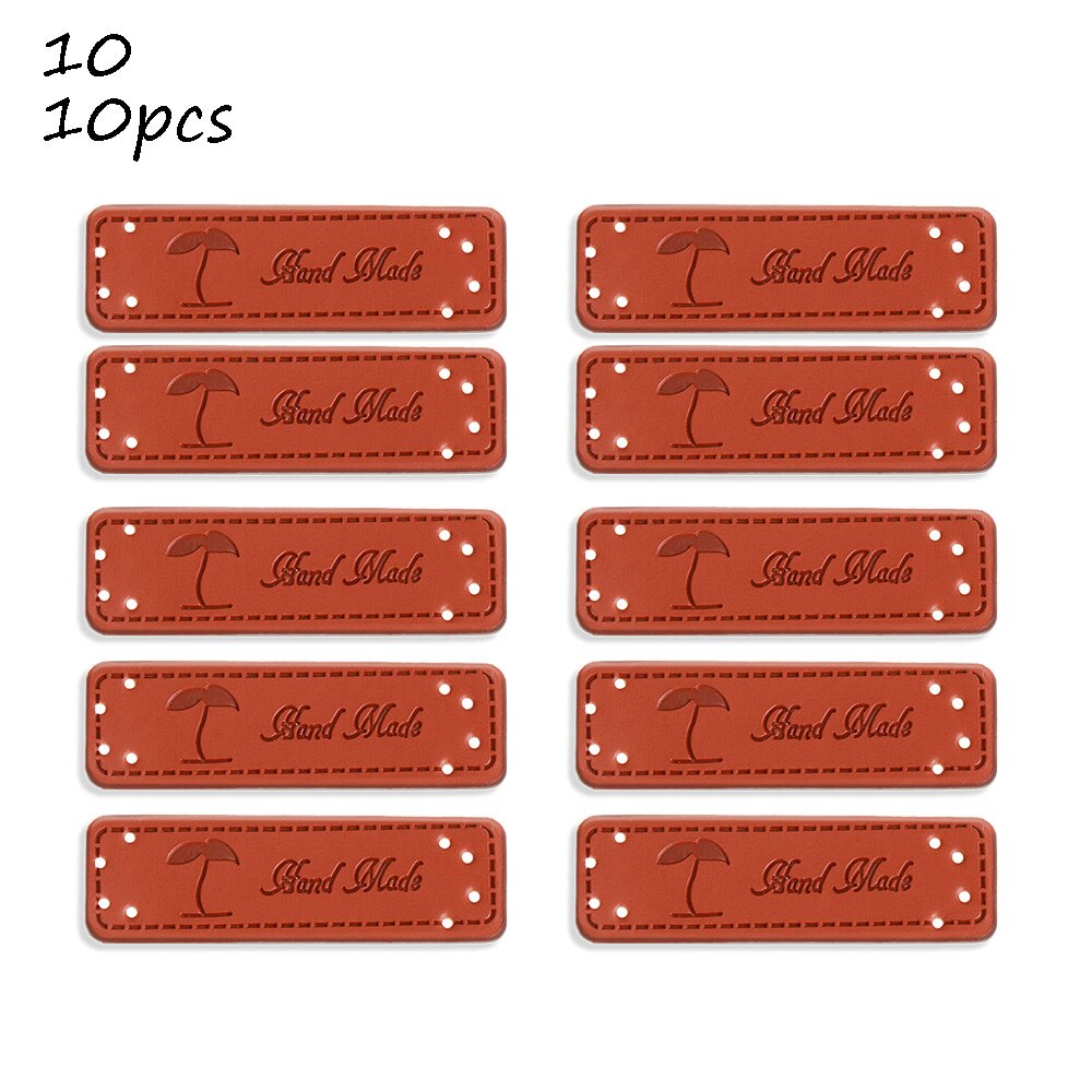 10 stuks retro synthetisch pu leren label diy handgemaakte naailabels leren patch benodigdheden voor kleding naaiaccessoires: 10