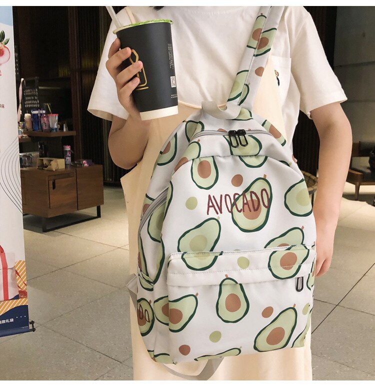 Avocado Fruit Stampato Bookbags Tela delle Donne Sveglie Zaini 2020 Ragazze Casual sac a dos Grande Stile di Gusto Squisito 17 Zaini pomodoro