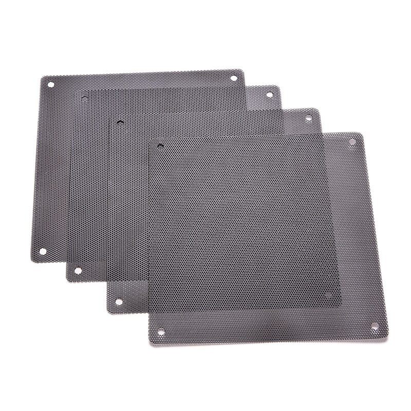 14cm x 14cm Cuttable Computer Cooling Fan Filter 140mm PC Fan Case Dust Filter Strainer Dustproof Mesh with 4pcs Screw