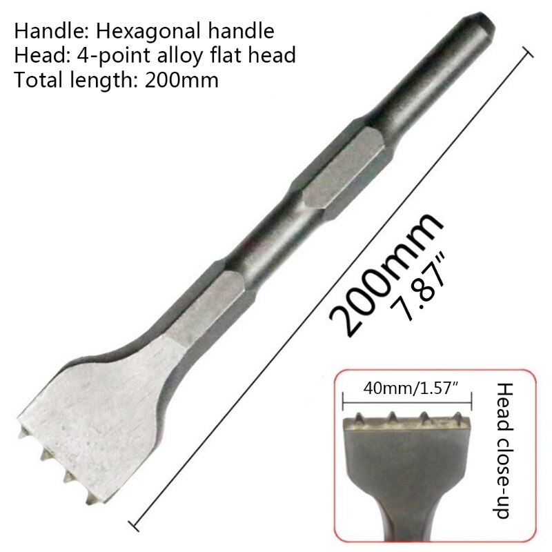 Rotary Hammer Bits Kit Hammer Drill Chisel Concrete Drill Bit Chisel Scaling Cutting Crushing Fracture Maintenance M4YD