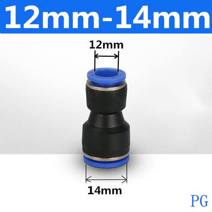 Pneumaattiset liittimet kiinnitys muoviliitin pu  pg 4mm 6mm to 8mm 10mm ilma-vesiletku putki työnnä sisään suorat kaasun pikaliittimet: Pg 12-14