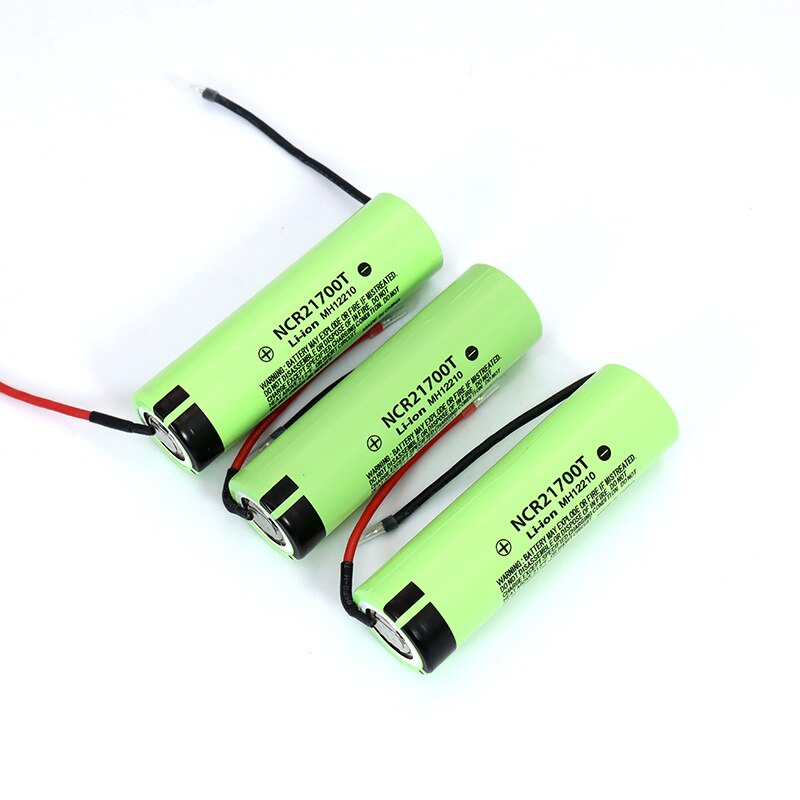 Batería de li-lon de 3,7 V NCR21700T, 4800mAh, 21700 15A 5C, tasa de descarga, baterías Ternarias de litio, Cable de soldadura artesanal