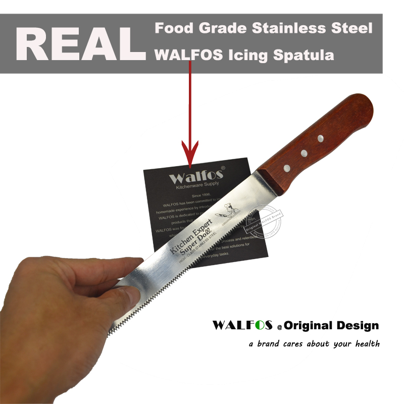 Walfos Food Grade 30 Cm Taart Mes Roestvrijstalen Mes Met Houten Handvat Brood Snijgereedschap Bakken & Gebak Gereedschap