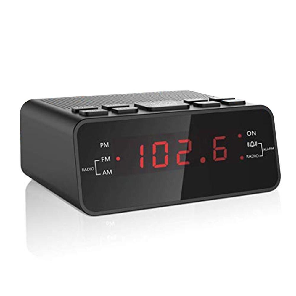 AM/FM LED Clock Radio With Dual Alarms Sleep Snooze Function Outlet Powered Big Digit Display for Bedroom Timed Shutdown