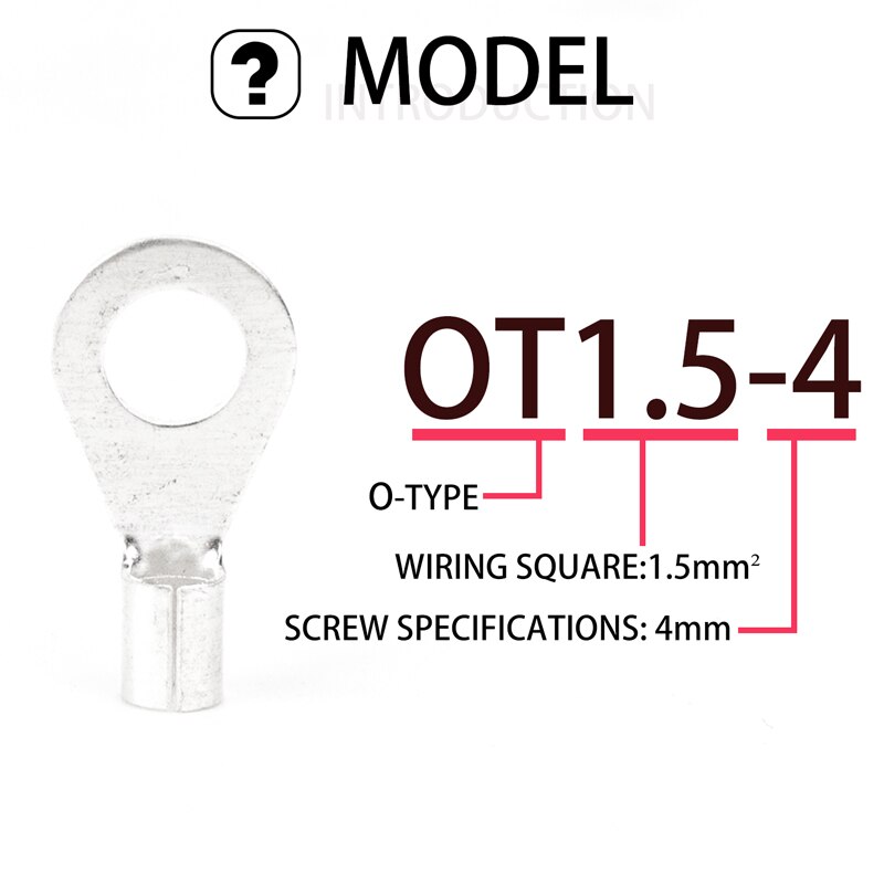 Connecteur de fil de câble à sertir OT, fourchettes à anneau Non isolées, terminaux en laiton plaqué étain de Type O, Kit d&#39;assortiment de 100 pièces
